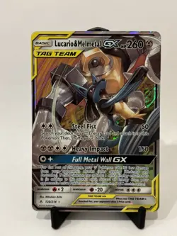🔥🔥🔥 Lucario and Melmetal GX SM Unbroken Bonds Card 120/214 Tag Team NM/LP - Image 2