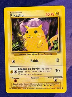 Pokemon Card Pikachu 58/102 Yellow Cheeks Portuguese Brazil - Image 1