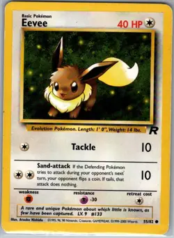 Eevee 55/82 Non Holo Team Rocket - Pokemon Card - LP - Image 1