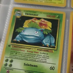 Venusaur 15/102 Base Set Holo Rare Wizards 1999 100 HP Pokemon TCG Card - Image 1