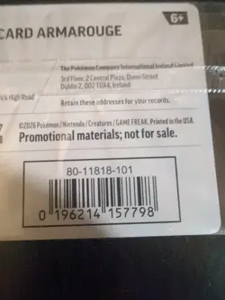 New Rare Armarouge Pokemon Best Buy Promo Card 2026 Pre-release Pitch Black - Image 4