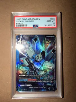 Bandai Gundam Card Game V-Dash Gundam GD04 #006 Rare+ Holo EN PSA 10 2026 Pop 1 - Image 1