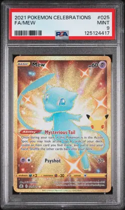 Pokemon TCG - Mew (Secret) Celebrations 025/025 Holo Secret Rare Gold PSA 9 - Image 1
