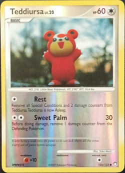 Pokemon Teddiursa Mysterious Treasures 105/123 reverse Holo English 60 HP 2007 - Image 1