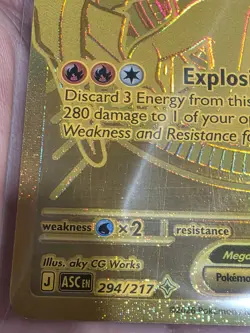 Pokemon TCG Mega Charizard Y EX 294/217 Gold Hyper Rare Ascended Heroes see pics - Image 3