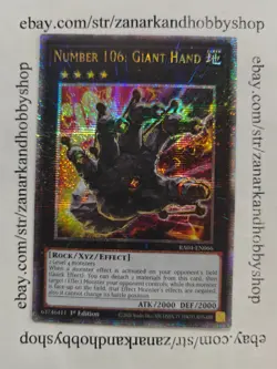 YuGiOh Number 106: Giant Hand RA04-EN066 Quarter Century Secret Rare - Image 1