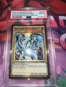 Konami Yu-Gi-Oh! Blue-Eyes White Dragon MGED-EN001 1st Ed PSA 10 - Image 1