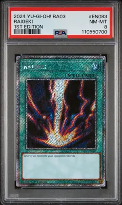 2024 YU-GI-OH! RA03-QUARTER CENTURY BONANZA 1ST ED #EN083 RAIGEKI PSA 8 - Image 1