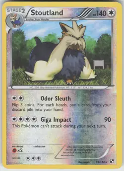 Stoutland Reverse Holo Rare Black and White 83/114 MP - Image 1