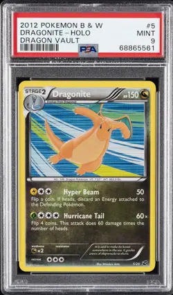 2012 POKEMON BLACK & WHITE DRAGON VAULT #5 DRAGONITE-HOLO PSA 9 - Image 1