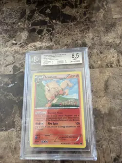 2012 Black & White Next Destinies Arcanine #12 Prerelease Stamped BGS 8.5 NM-MT+ - Image 1