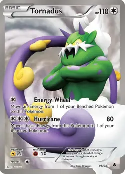 Tornadus - 98/98 - Pokemon Emerging Powers Black White Full Art Rare Card NM - Image 1