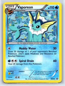 Vaporeon - Holo Promo Black and White Promos BW89 NM - Image 1