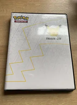 Pokemon 25th Anniversary Jumbo Binder W / 4 Oversized Cards- Very Good Used - Image 1