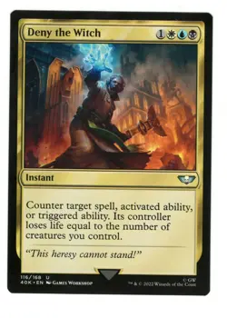 MTG Deny the Witch 116 Universes Beyond Warhammer 40k Magic The Gathering - Image 1