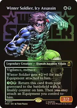 FOIL Winter Soldier, Icy Assassin (Borderless) R Marvel Super Heroes 377 NM MTG - Image 1
