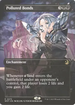 MTG Polluted Bonds (Non-Foil Anime Borderless) (75) WOE: Enchanting Tales NM - Image 1