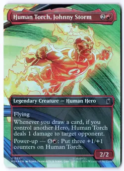 Human Torch, Johnny Storm (Borderless) MSH 321 Magic: The Gathering Foil UC NM - Image 1