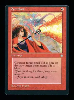 * * 1x Pyroblast x1 * * Ice Age MTG Close to NM Near Mint Slightly Miscut - Image 1