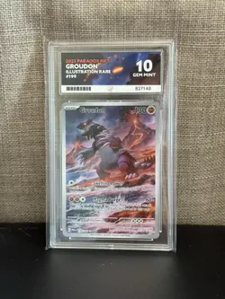 Pokemon 2023 TCG Groudon Holo Card 199/182 Paradox Rift Illustration Rare ACE 10 - Image 1