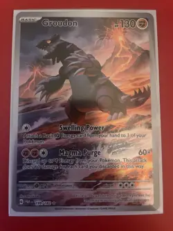Pokemon 2023 TCG Groudon Holo Card 199/182 Paradox Rift Illustration Rare Mint - Image 1