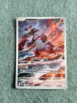 Pokemon 2023 TCG Groudon Holo Card 199/182 Paradox Rift Illustration Rare - Image 1