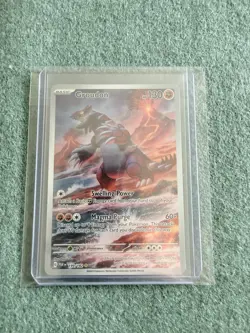 Pokemon 2023 TCG Groudon Holo Card 199/182 Paradox Rift Illustration Rare - Image 3