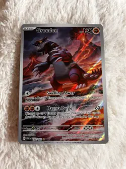 Pokemon 2023 TCG Groudon Holo Card 199/182 Paradox Rift Illustration Rare - Image 1