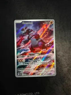 Pokemon 2023 TCG Groudon Holo Card 199/182 Paradox Rift Illustration Rare - Image 1