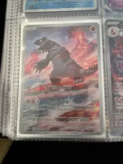Pokemon 2023 TCG Groudon Holo Card 199/182 Paradox Rift Illustration Rare - Image 1
