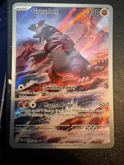 Pokemon 2023 TCG Groudon Holo Card 199/182 Paradox Rift Illustration Rare - Image 1