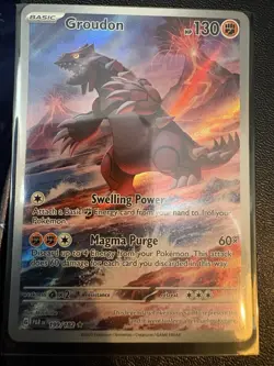 Pokemon 2023 TCG Groudon Holo Card 199/182 Paradox Rift Illustration Rare - Image 3