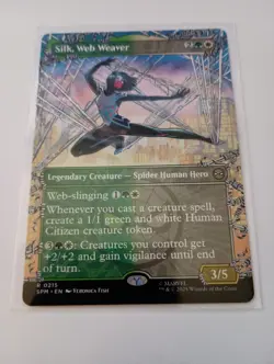 Silk, Web Weaver 0215 (Borderless) MTG Magic Marvel's Spider-Man - Image 1
