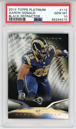 2014 -AARON DONALD- PSA 10 Topps Platinum BLACK REFRACTOR Rookie Card - RC - Image 1