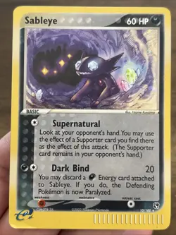 Pokemon TCG Sableye 10/100 EX Sandstorm Holo Rare e-Reader 60 English 2003 Card - Image 1