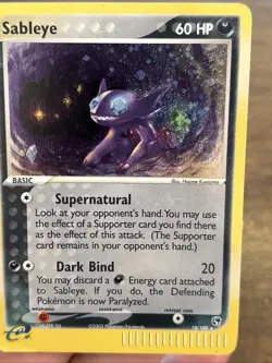 Pokemon TCG Sableye 10/100 EX Sandstorm Holo Rare e-Reader 60 English 2003 Card - Image 2