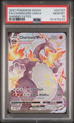 2021 POKEMON SWORD & SHIELD SHINING FATES #SV107 FA/CHARIZARD VMAX PSA 10 - Image 2