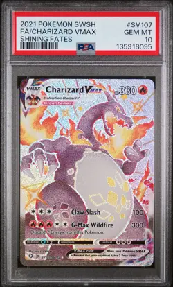2021 Fa/Charizard Vmax SV107 Pokemon Sword & Shield Shining Fates PSA 10 - Image 1