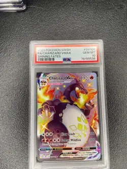 2021 POKEMON SWORD & SHIELD SHINING FATES #SV107 FULL ART/CHARIZARD VMAX PSA 10 - Image 3