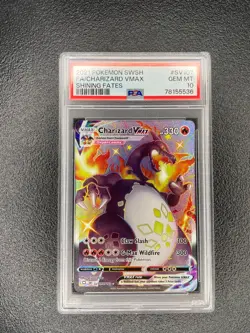2021 POKEMON SWORD & SHIELD SHINING FATES #SV107 FULL ART/CHARIZARD VMAX PSA 10 - Image 4