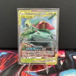 Pokemon TCG Celebi & Venusaur GX Card 1/181 Tag Team Sun Moon - Image 1
