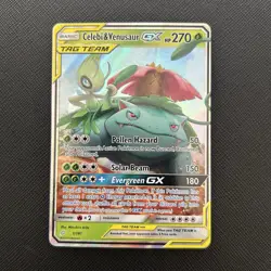 Pokemon TCG Celebi & Venusaur GX Card 1/181 Tag Team Sun Moon - Image 2