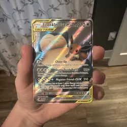 Pokemon TCG Eevee & Snorlax GX Full Art TAG TEAM Holo 171/181 270 HP Eng - Image 1