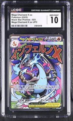 Pokemon TCG Mega Charizard X ex 023 Black Star Promo CGC 10 GEM MINT - Image 1