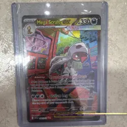 Mega Scrafty ex 285/217 SIR, Ascended Heroes, Full Art Holo, Pokemon TCG, NM - Image 1