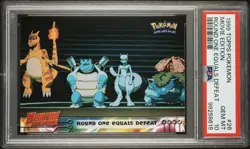 1999 Topps Pokemon Movie Edition Round One Equals Defeat PSA 10 Charizard Pop 29 - Image 1