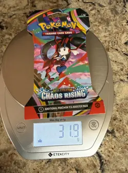 HEAVY! GOD PACKUU SIRUU 31.9g Chaos Rising Pokemon TCG Sleeved Booster (SEALED) - Image 1