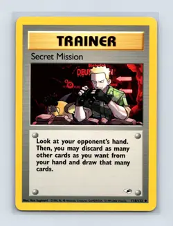Secret Mission 118/132 Uncommon Gym Heroes Pokemon Unlimited Lightly Played - Image 1
