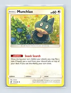 Munchlax 173/236 Uncommon Unified Minds Pokemon Lightly Played - Image 1