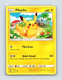 Pikachu 30/111 Common Crimson Invasion Pokemon Lightly Played - Image 1
